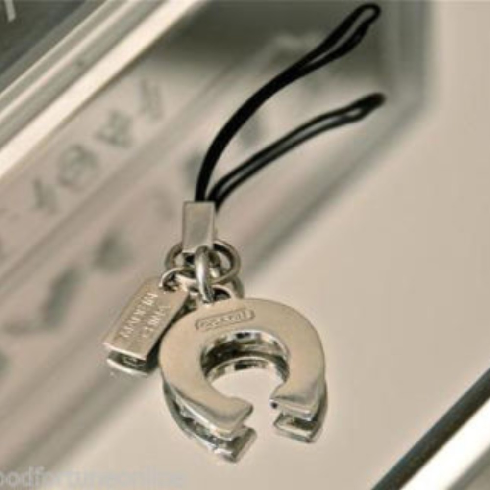 NEW Coach Silver Horseshoe Pave Lanyard Keychain - Picture 2 of 2